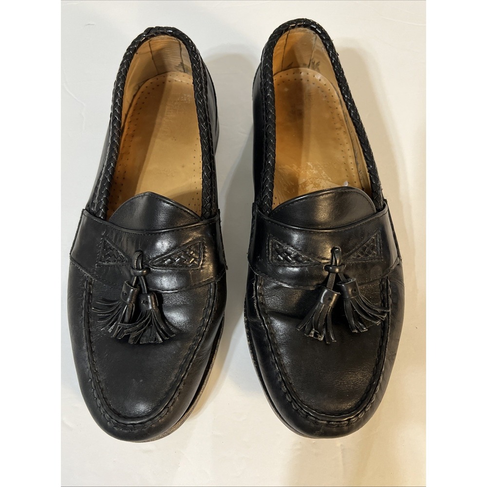 Allen Edmonds Maxfield Black Leather Tassel Loafers Men's 9.5 EEE USA Made